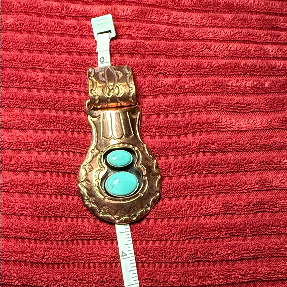 Running Bear Turquoise Statement Pendant Native A… - image 2